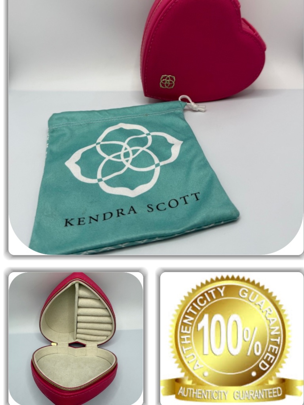 ICONIC KENDRA SCOTT JEWELRY HEART SHAPE ZIP AROUND BOX!